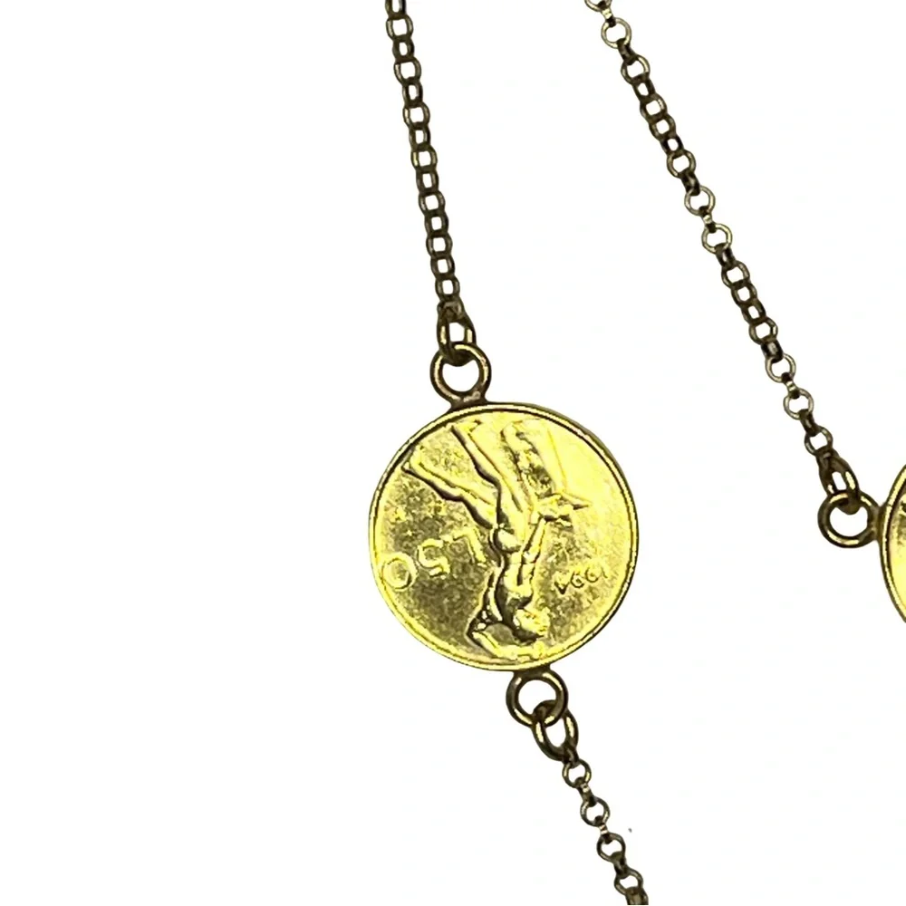 Milor Long Gold Coin Necklace - Picture 3 of 6